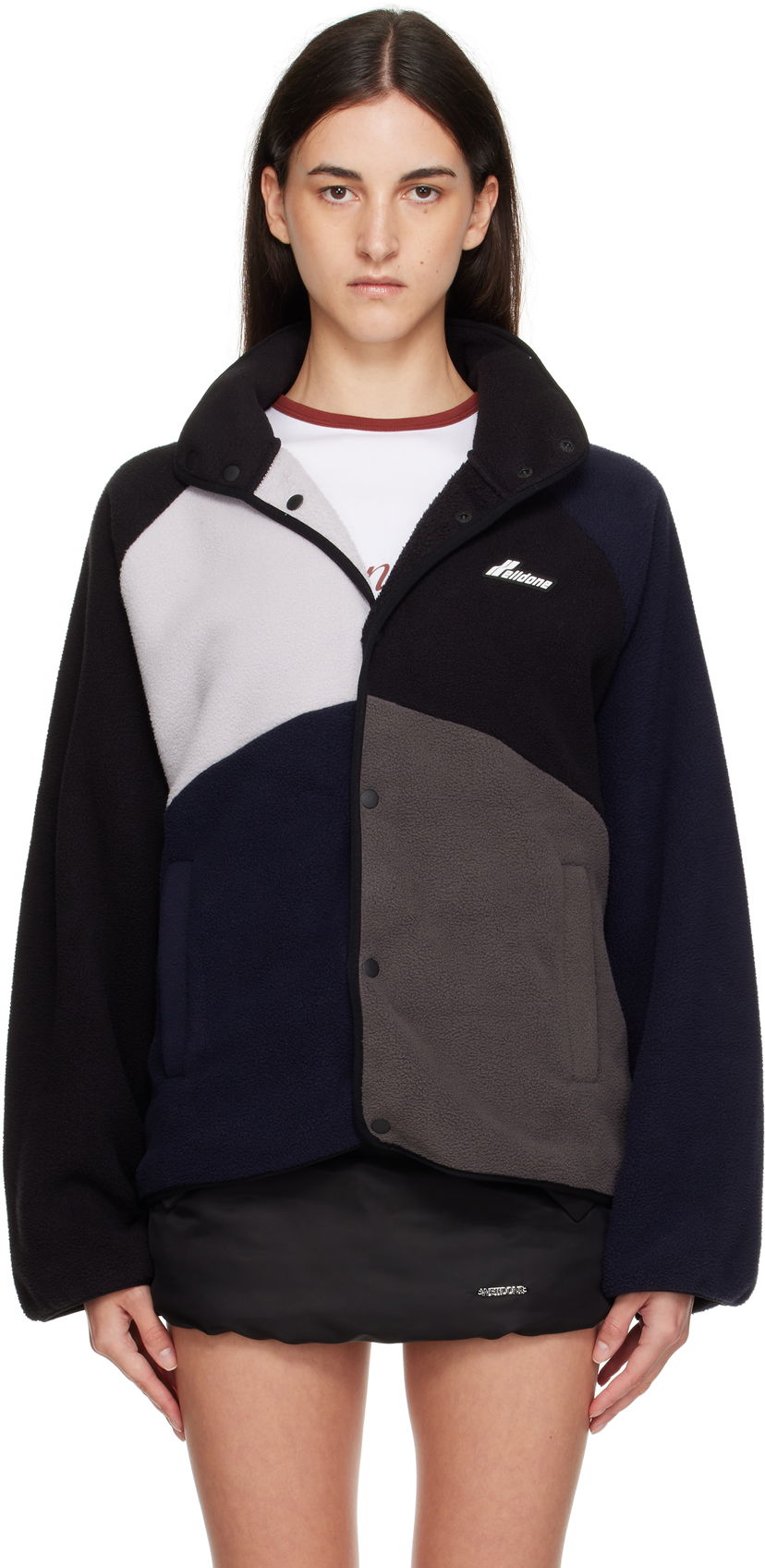 Jakke We11done We11done Colorblock Fleece Jacket Flerfarvet | WD-TJ2-25-876-U-BK