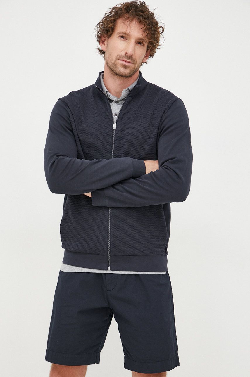 Sweatshirt BOSS Cotton Zip-Up Sweatshirt Mørkeblå | 50468543, 0