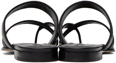 Tilbehør Manolo Blahnik Manolo Blahnik Susa Leather Toe-Ring Sandals Sort | 418-0317, 1