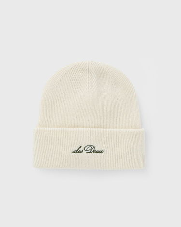 Beanie Les Deux Wayne Embroidered Knit Beanie Hvid | 1000673-215, 0
