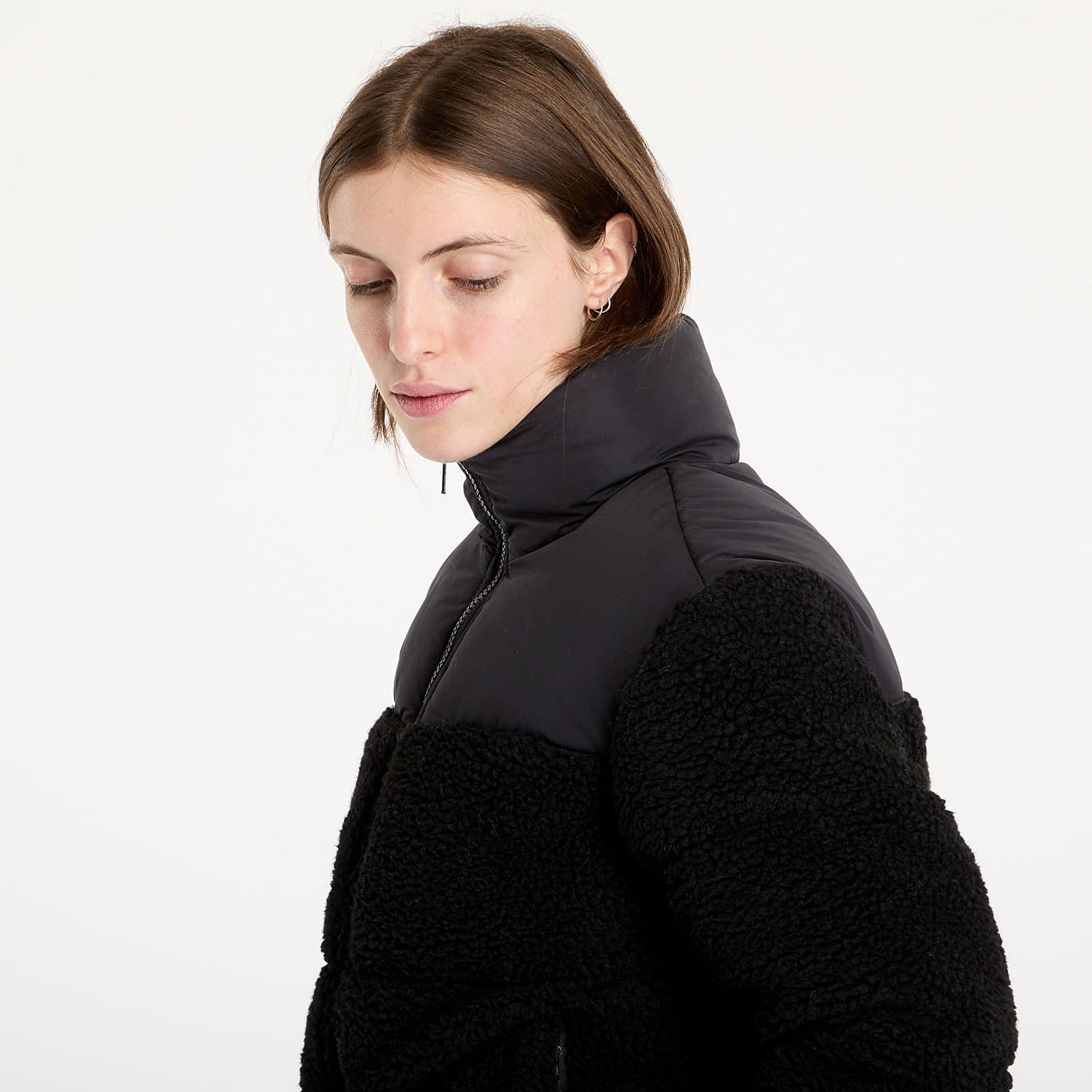 Puffer jakke Urban Classics Ladies Short Sherpa Mix Puffer Jacket Sort | TB6147-00825, 1