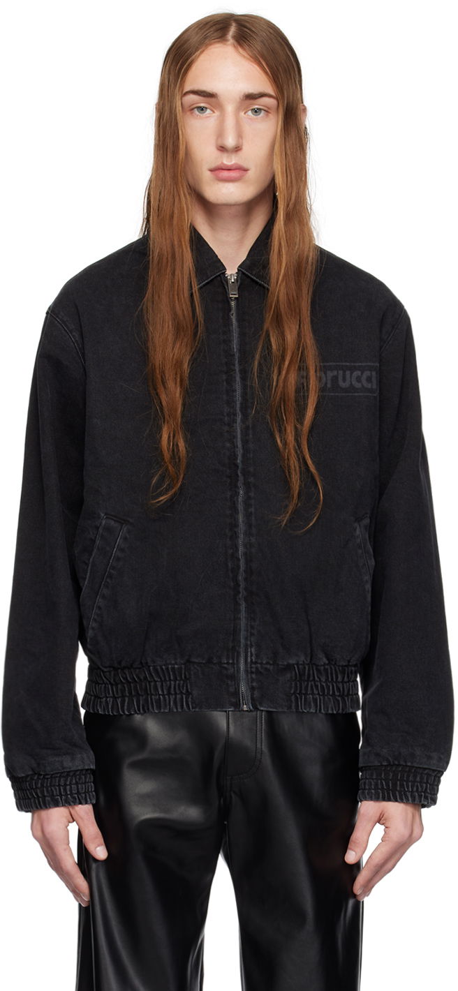 Bomberjakke Fiorucci Faded Denim Jacket Sort | U19JSLT1DBK