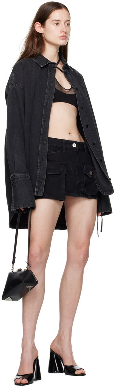 Nederdel The Attico Attico Fay Denim Cargo Miniskirt Sort | 241WCS136 D066, 3