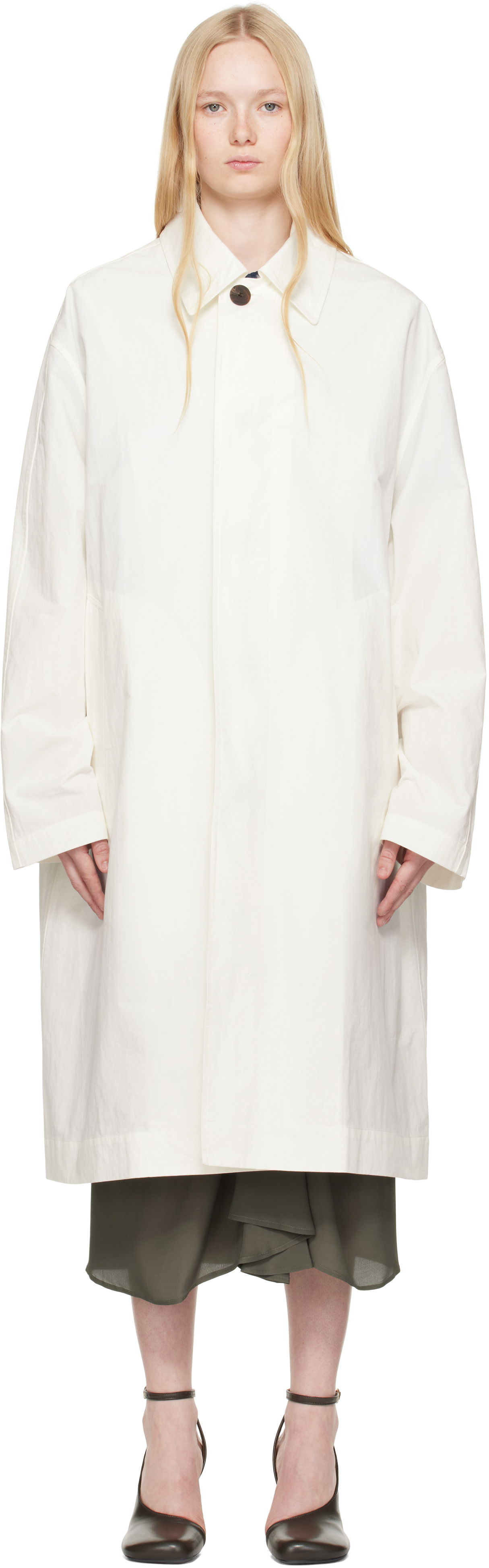 Frakker Studio Nicholson Studio Nicholson Nevis Coat Hvid | NEVIS SN - 754, 0