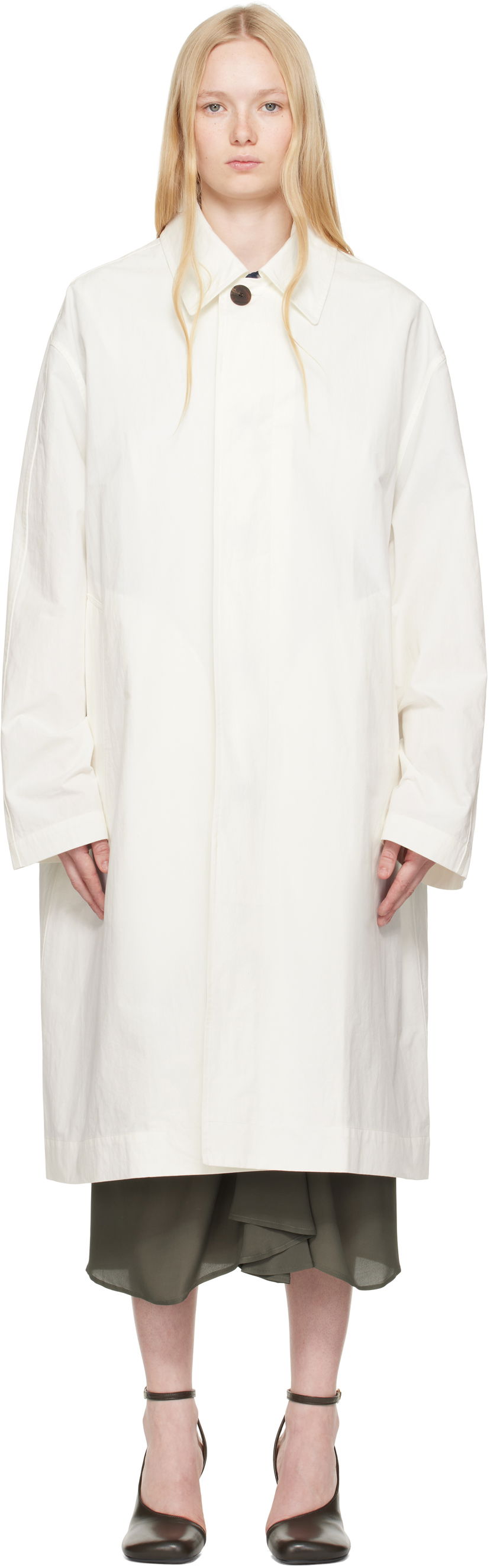 Frakker Studio Nicholson Studio Nicholson Nevis Coat Hvid | NEVIS SN - 754
