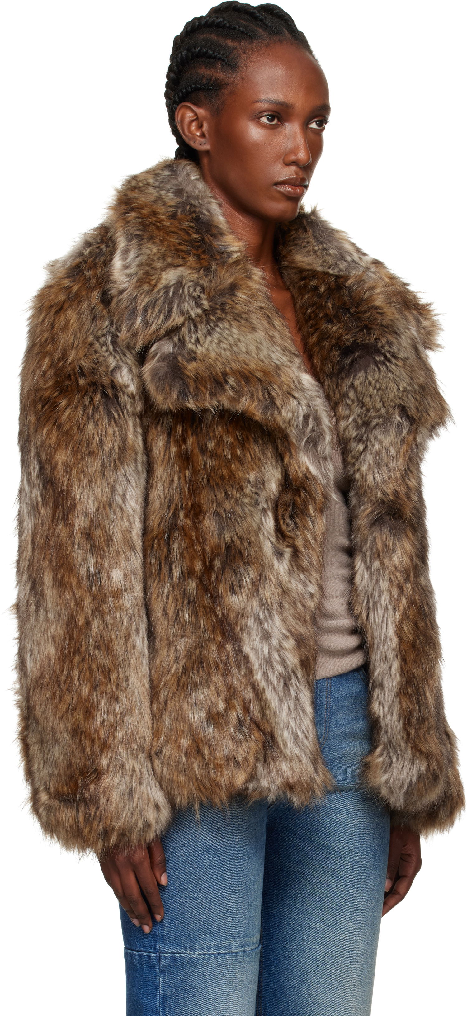 Jakke Maison Margiela MM6 Maison Margiela Hook-Eye Faux-Fur Jacket Brun | S52AM0326 M35464, 1