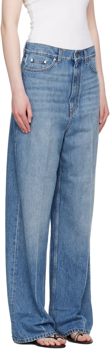 Jeans Stella McCartney Stella McCartney Faded Wide-Leg High-Rise Jeans Blå | 6D04133SQH27, 1
