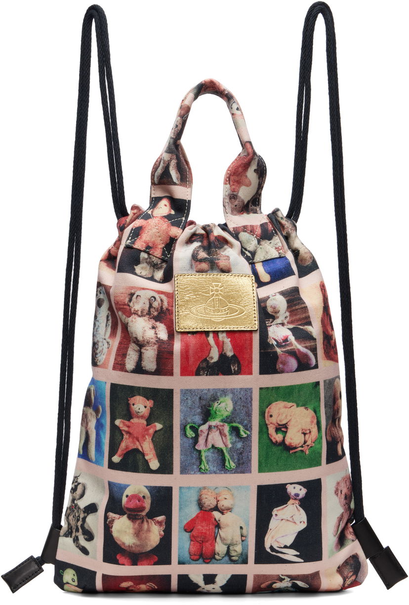 Rygsæk Vivienne Westwood Vivienne Westwood Teddies Pippa Canvas Drawstring Backpack Lyserød | 4A020005U-W016R-