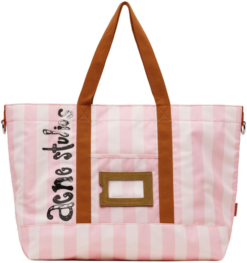 Mulepose Acne Studios Striped Tote Bag Lyserød | C10198-, 0