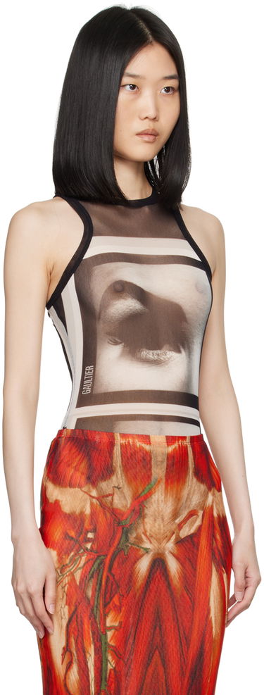 Krop Jean Paul Gaultier Gaultier 'The Eyes And Lips' Printed Bodysuit Sort | 24/30-F-BD045-T553-000201, 1