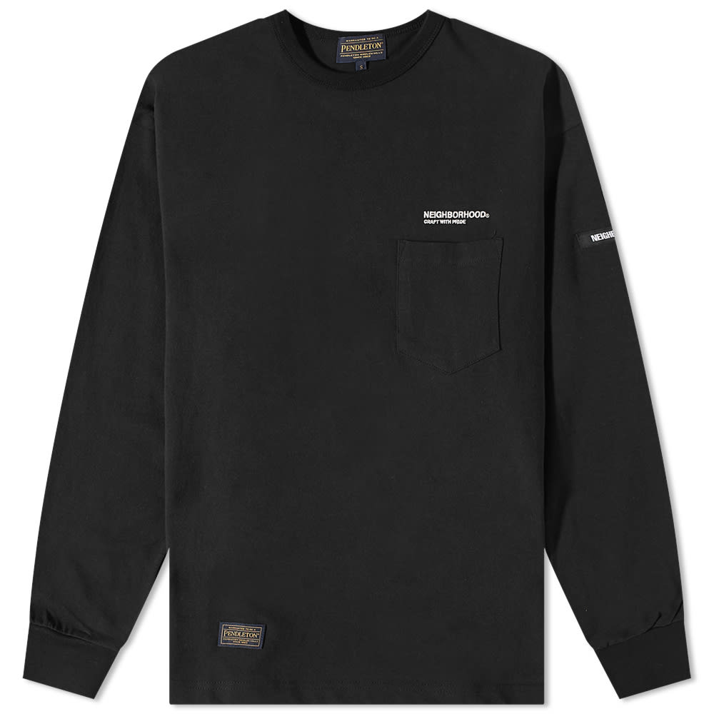 T-shirt Neighborhood Neighborhood X Pendleton Long Sleeve T-Shirt Sort | 2221508N-CSM01S-BLK, 0