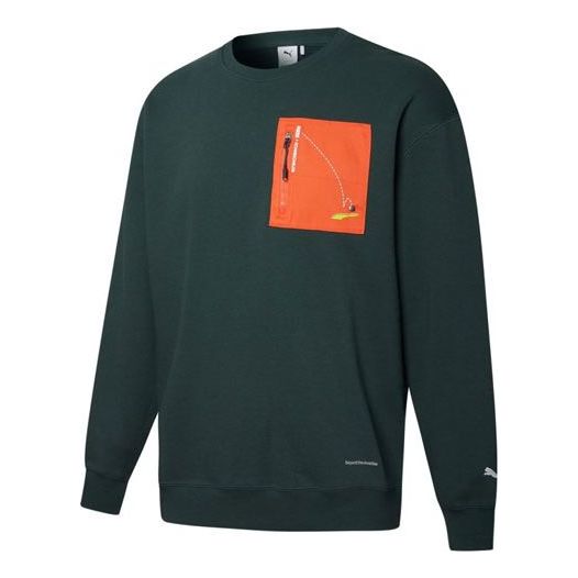 Sweater Puma Roaringwild Pocket Crew Neck Sweatshirt Grøn | 532596-80