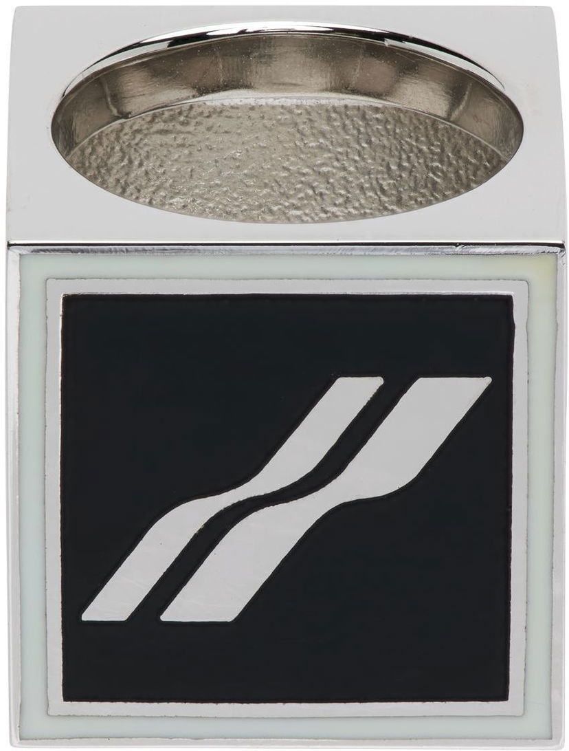 Ring We11done Square Logo Dice Ring Metalisk | WD-AJ1-22-703-U-BW