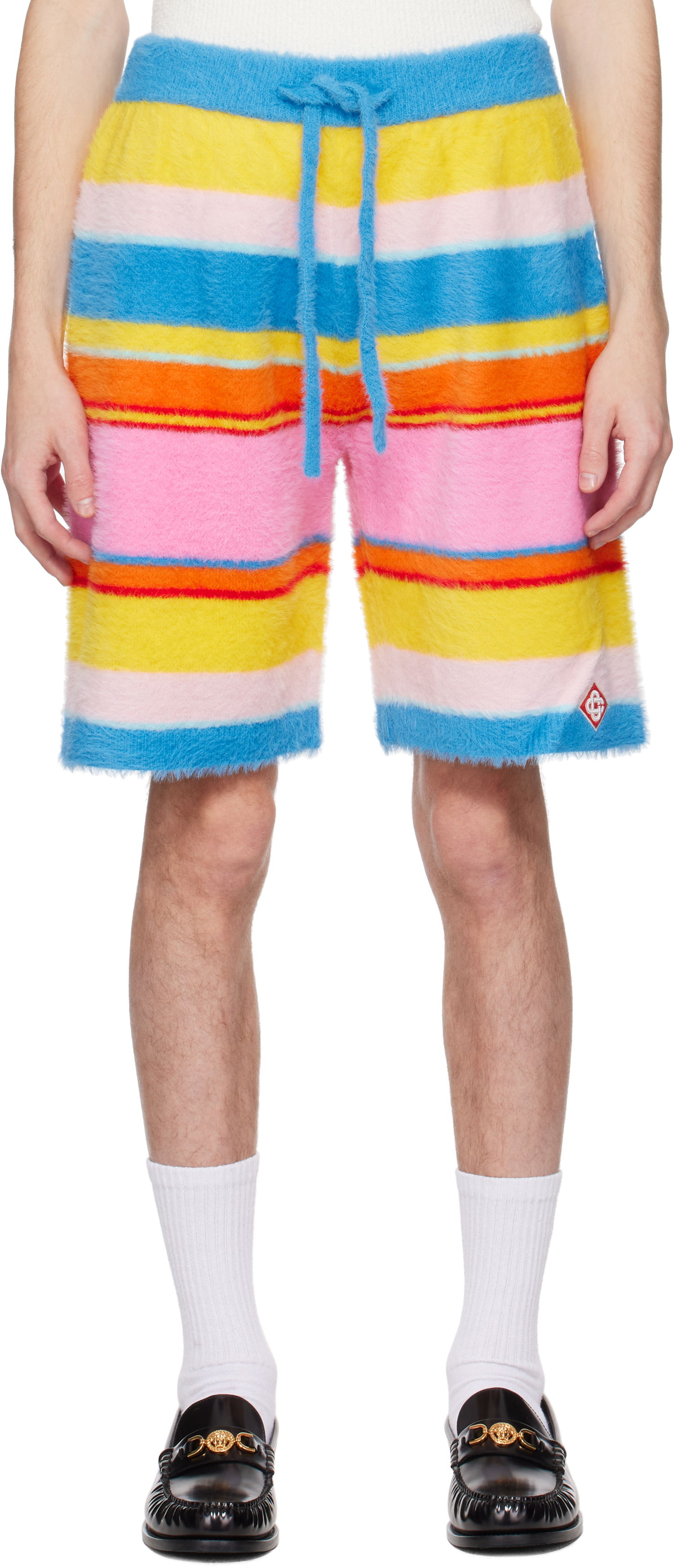 Shorts Casablanca Casablanca Fluffy Stripe Oversized Shorts Flerfarvet | MS25-KW-905-01, 0