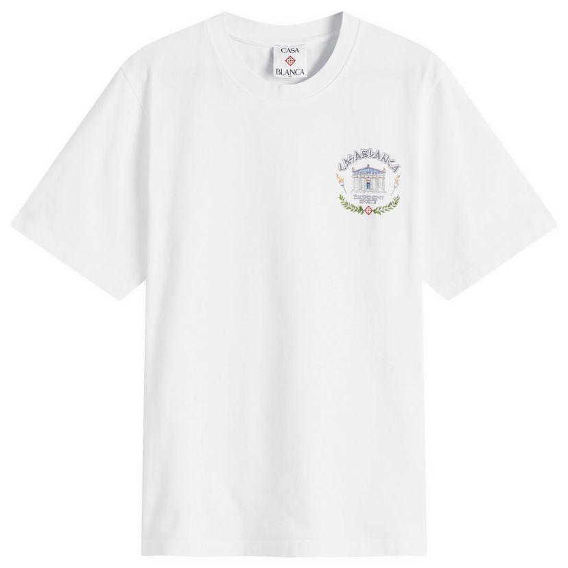 T-shirt Casablanca Le Temple Du Sport Graphic T-Shirt Hvid | MPS25-JTS-001-08