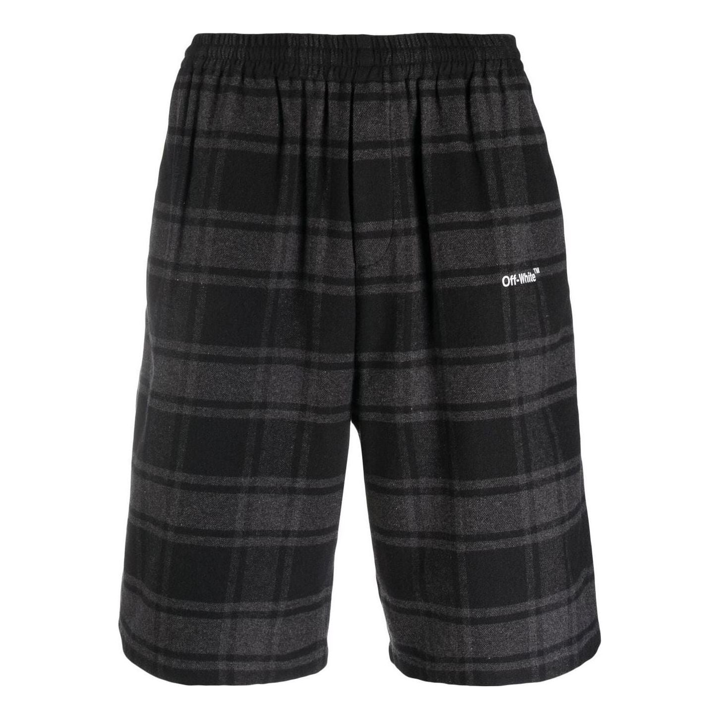 Shorts Off-White Designer Check-Print Shorts Sort | OMCB058C99FAB0010501, 0