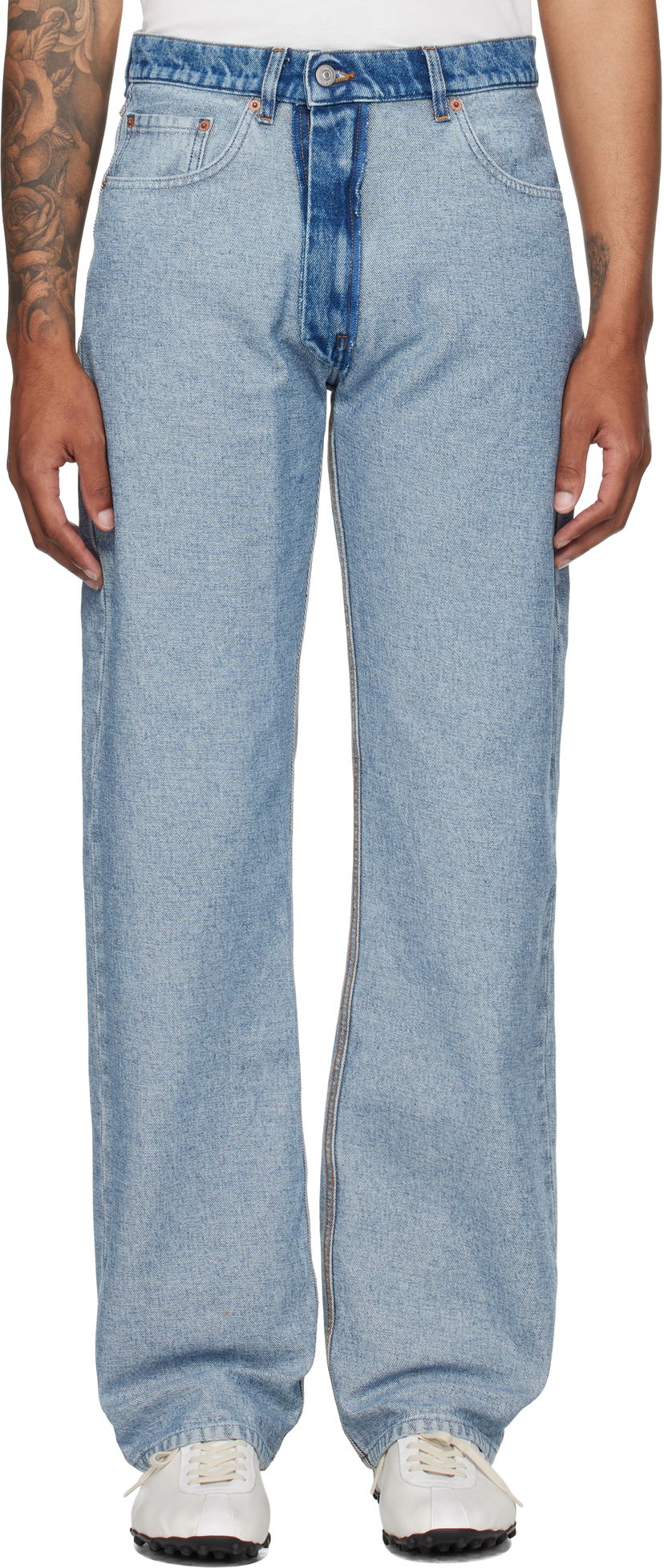 Jeans Maison Margiela MM6 Maison Margiela Straight-Leg Jeans Blå | SH0LA0026 M30018