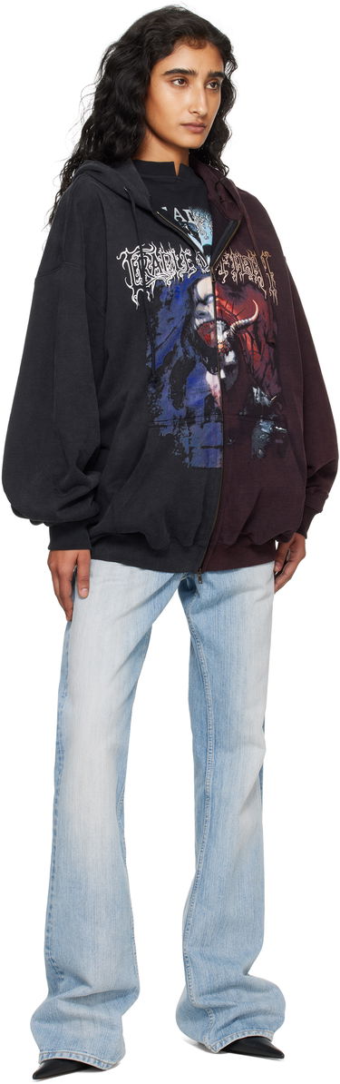 Sweatshirt VETEMENTS Vetements Cradle of Filth Oversized Zip-Up Hoodie Bourgogne | UCF76ZU900BR, 3