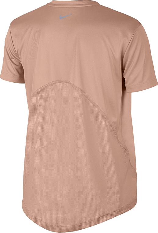 T-shirt Nike Miler Dri-FIT Short Sleeve V-Neck Running T-Shirt with Mesh Panels Beige | at6756-605, 1