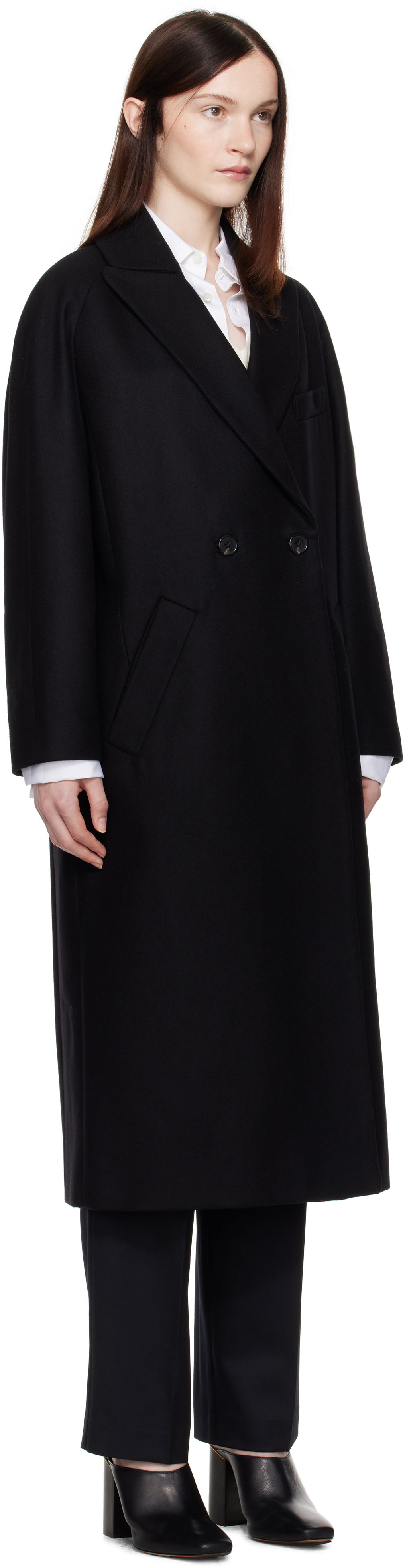 Frakker A.P.C. A.P.C. Flora Double-Breasted Trench Coat Sort | WOAJS-F01541, 1