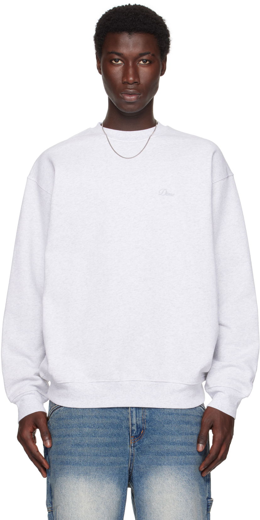 Sweatshirt Dime Dime Cursive Small Logo Crewneck Sweatshirt Grå | DIMESU2538ASH