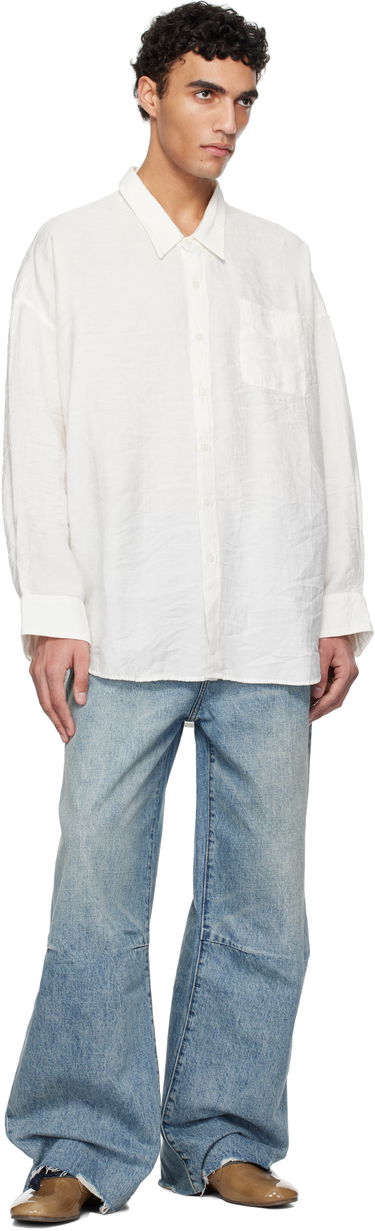 Skjorte R13 R13 Drop Neck Shirt Hvid | R13MR004-R364A, 3