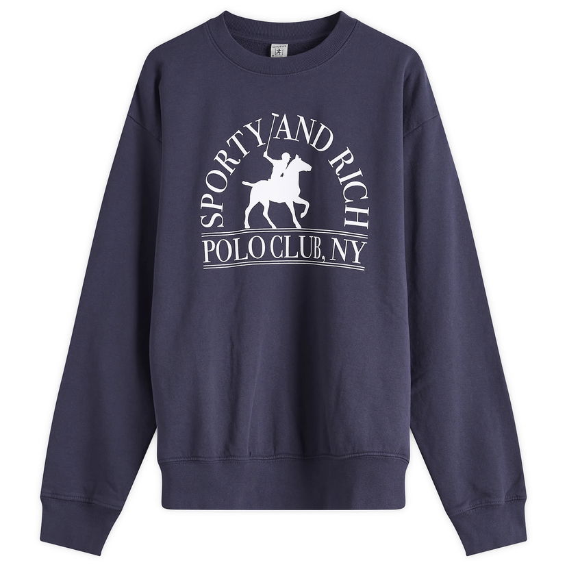 Sweatshirt Sporty & Rich Sporty & Rich Polo Club Crew Sweatshirt Mørkeblå | ST071612252BL106