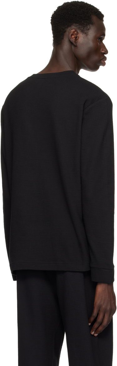T-shirt BOSS Hugo Embroidered Logo Long Sleeve T-Shirt Sort | 50532022, 2