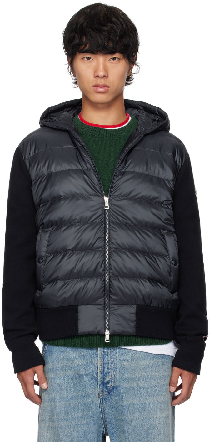 Jakke Moncler Navy Hooded Down Jacket Mørkeblå | J20919B00022M1131, 0