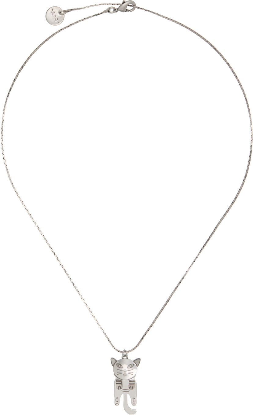 Halskæde Marni Marni Cat Pendant Necklace Metalisk | COMV0508A0 M2000