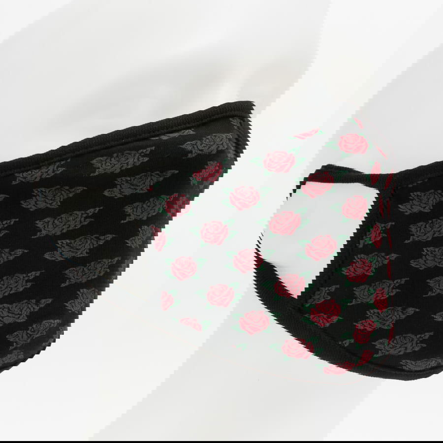 Tøj Urban Classics Roses Face Mask Sort | MT1738, 1