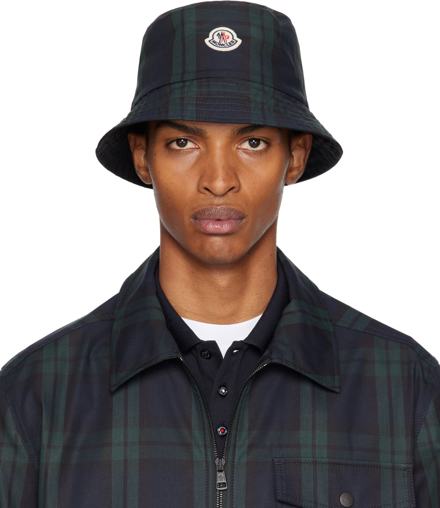 Hat Moncler Moncler Reversible Black Watch Tartan Bucket Hat Mørkeblå | K20913B00027M7661, 0