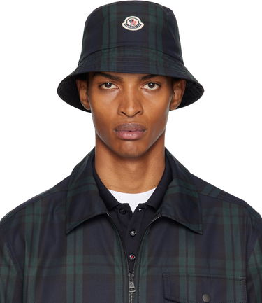 Hat Moncler Moncler Reversible Black Watch Tartan Bucket Hat Mørkeblå | K20913B00027M7661, 0