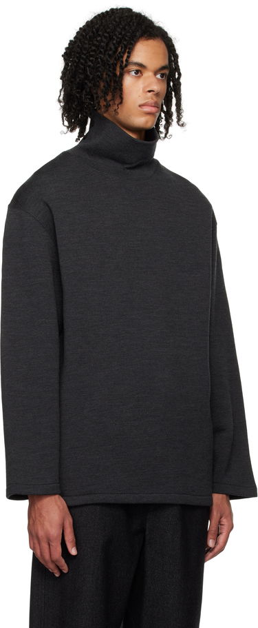 Sweater LEMAIRE Lemaire Mock Neck Sweatshirt Sort | TO1287 LJ1020, 1