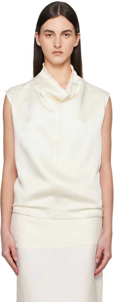 Tanktop TOTEME TOTEME Sleeveless Funnel Neck Blouse Hvid | 251-WRT0460-FB0344, 0