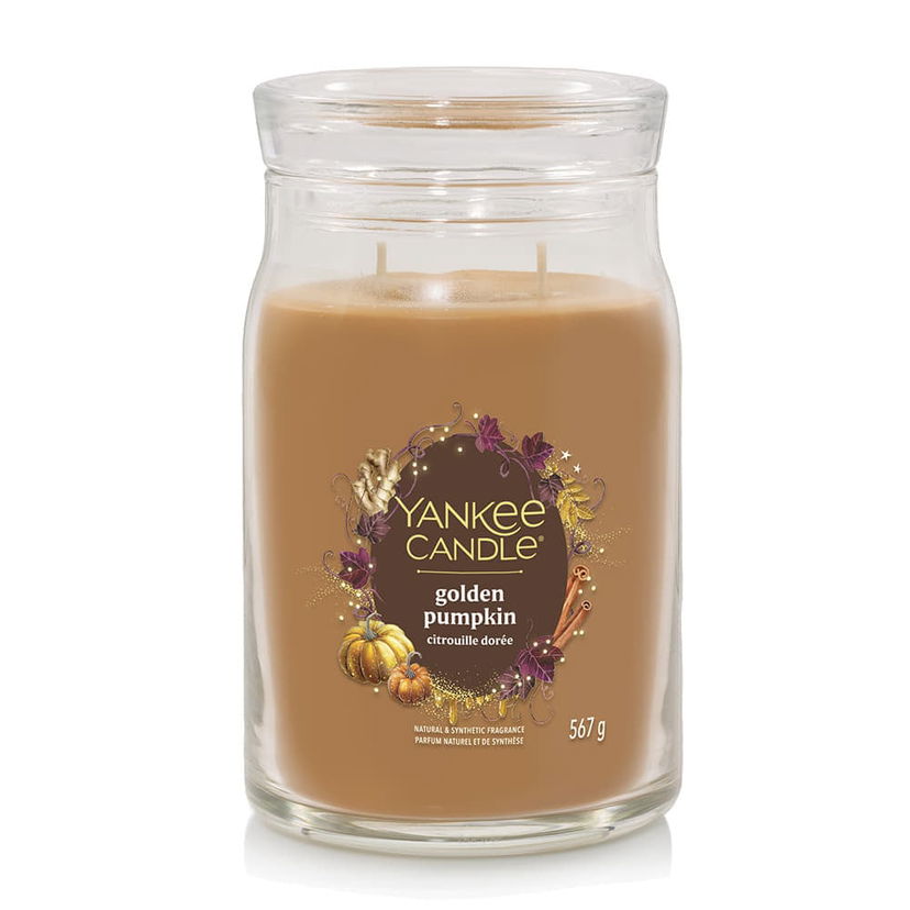Stearinlys Yankee Candle Signature Large Jar 2 Wicks Golden Pumpkin Brun | 43490