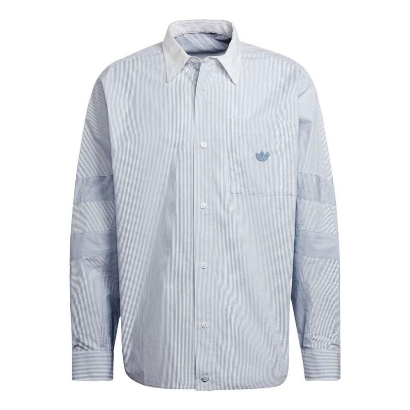 Skjorte adidas Originals Originals Casual Striped Long Sleeve Shirt Blå | HD4799