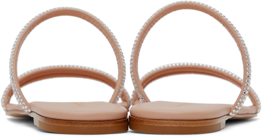 Sneakers og sko Gianvito Rossi Cannes 05 Crystal Embellished Flat Sandals Beige | G16120.05CUO.XCN, 1