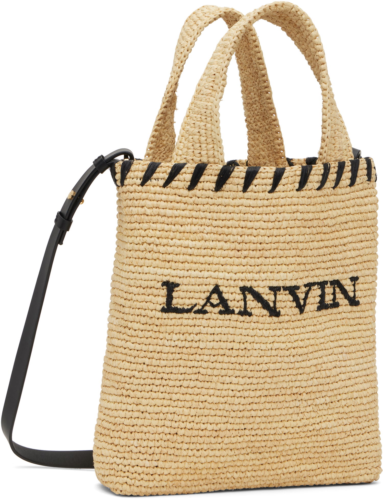 Mulepose LANVIN Lanvin Nano Raffia Tote Bag Beige | LW-BGST01-RAF1-P25, 1