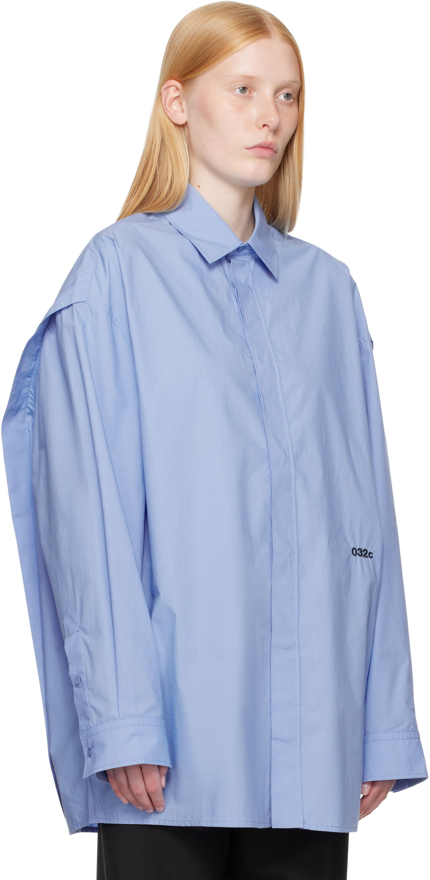 Skjorte 032C 032c Oversized 'Please Steam' Shirt Blå | S25-URW-1309-300-W, 1