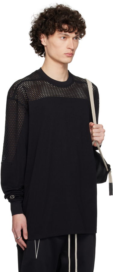 T-shirt Rick Owens Rick Owens Champion Edition Girdered T-Shirt Sort | CM01E1673 CHJGOM JERSEY + MESH, 1