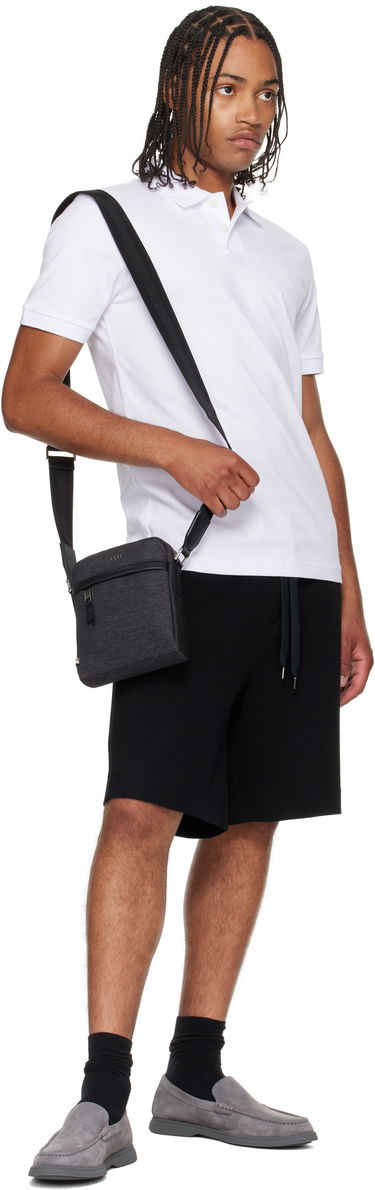 Skuldertaske BOSS Textured Fabric Crossbody Bag with Logo Hardware Sort | 50548022, 3