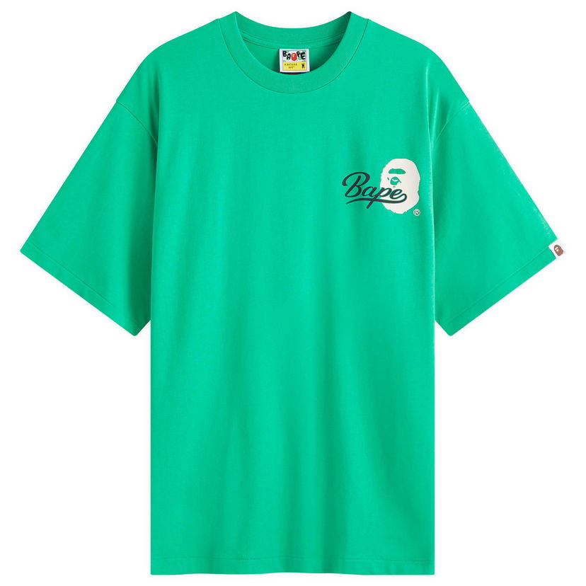 T-shirt BAPE Cursive College Logo T-Shirt Grøn | 001TEK801303M-GRN