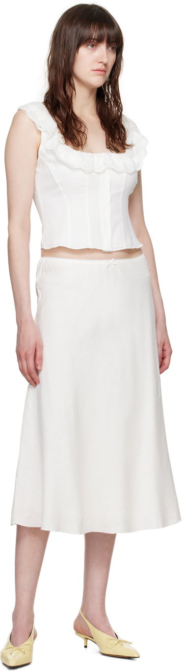 Nederdel GUIZIO Guizio Paloma Midi Skirt Hvid | P24313W085, 3