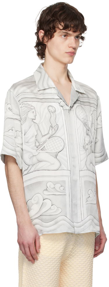 Skjorte Casablanca Casablanca Sacred Stone Silk Shirt Hvid | U-MPS25-SH-003-07, 1