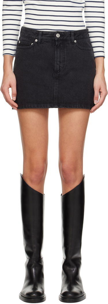 Nederdel A.P.C. A.P.C. Faded Denim Miniskirt Sort | COGEX-F06093, 0