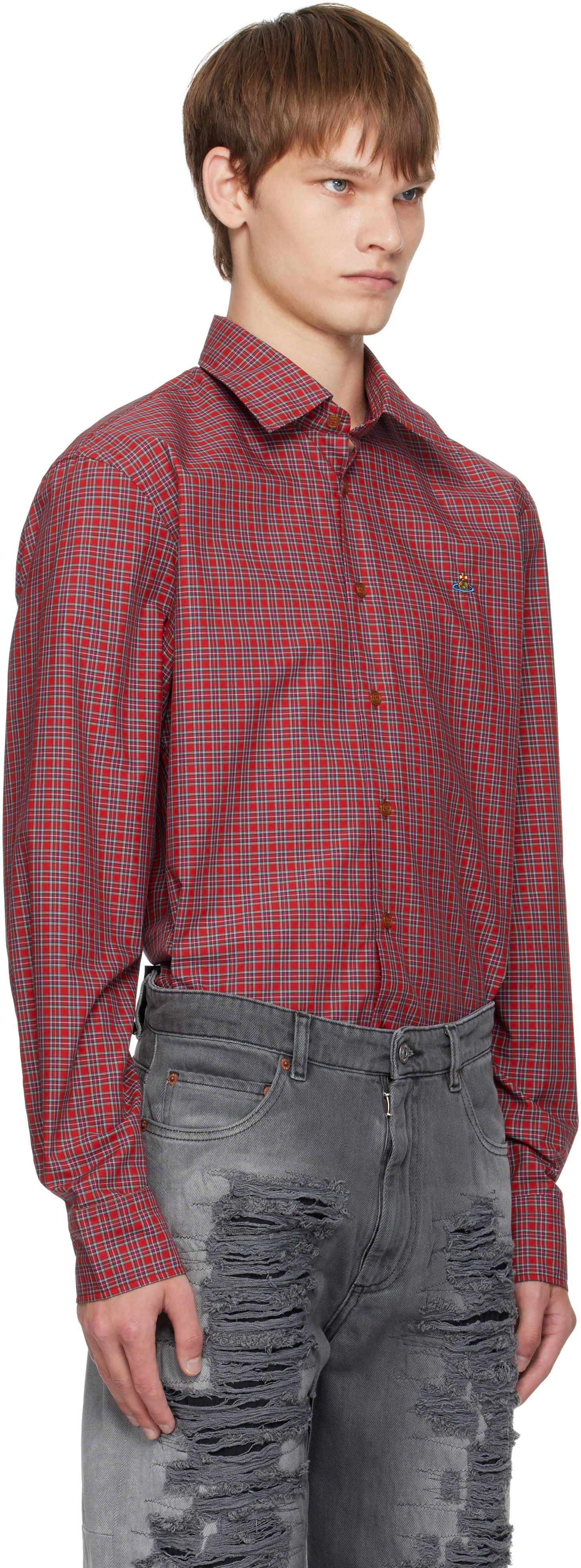 Skjorte Vivienne Westwood Vivienne Westwood Ghost Plaid Shirt Rød | 2401000J-W0179-, 1