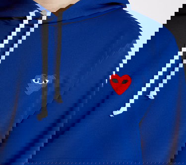 Sweatshirt Comme des Garçons PLAY Hoodie Mørkeblå | AZT174 Navy, 2