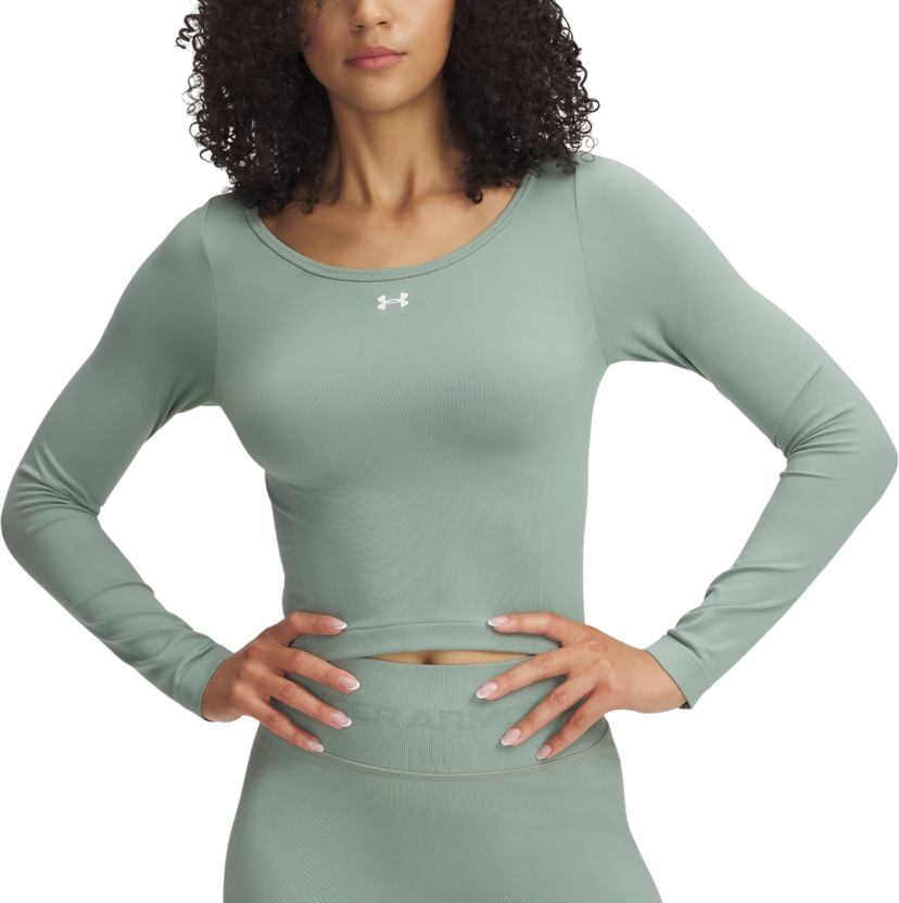 Crop top Under Armour Under Armour UA Train Seamless Long Sleeve T-Shirt Grøn | 1379150-348