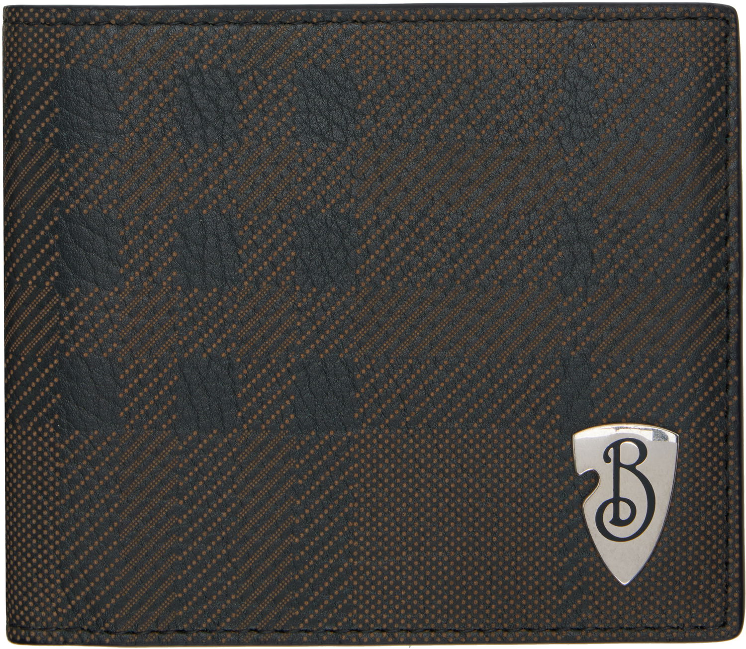 Tegnebog Burberry Bifold Textured Wallet with Metal Logo Sort | 8102927, 0